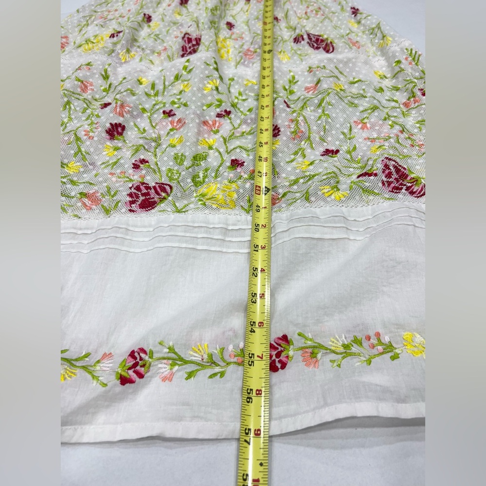 Antik Batik Fanya Boho Floral Embroidered Sheer Maxi Dress XS/36 Cottage Core - Picture 9 of 14